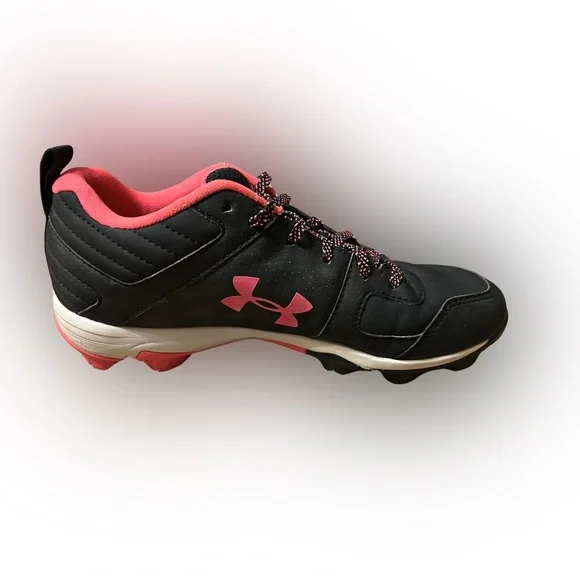 Under Armour Kids 5Y  Black and Pink Cleats - Picture 4 of 13